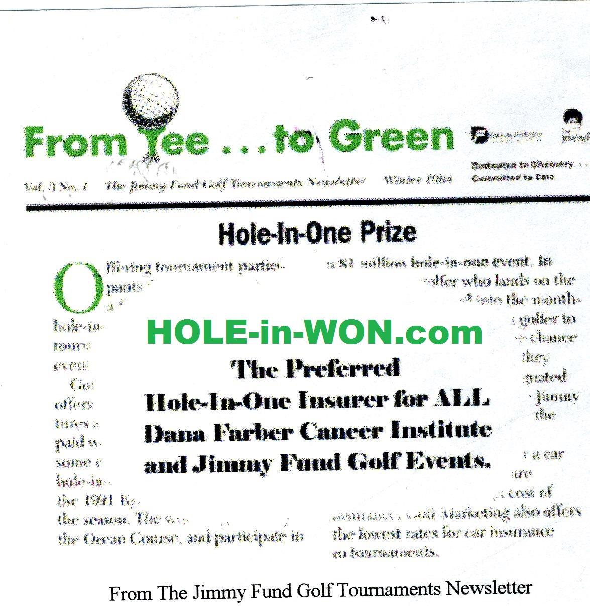 golf tee signs hole-in-one insurance quote
